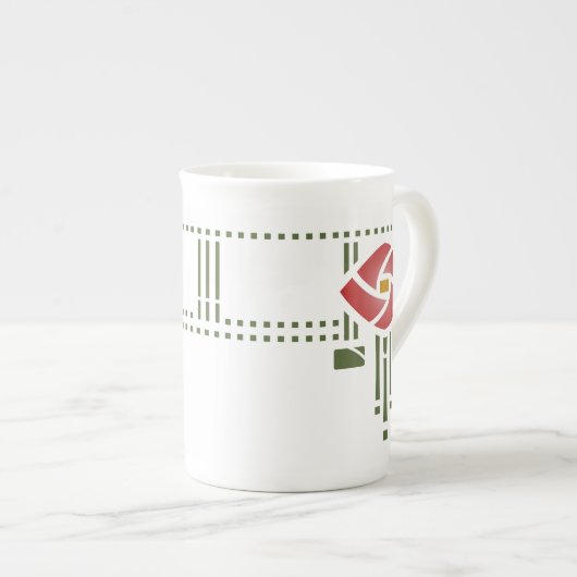 Helen Foster "Roos Frieze" Stencil Pattern Porselein Kop (Voorkant rechts)