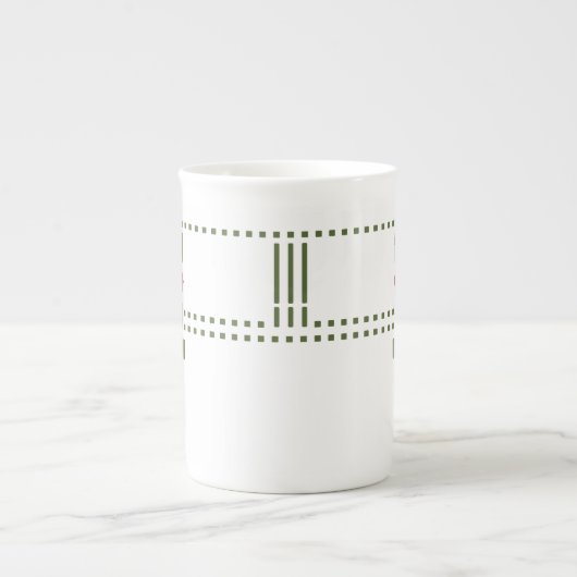 Helen Foster "Roos Frieze" Stencil Pattern Porselein Kop (Voorkant)