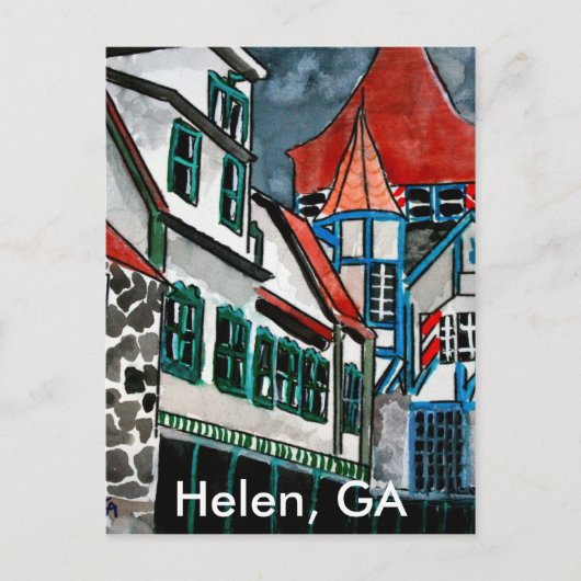 Helen GA vakantieparadijs Duitse stad Georgia kuns Briefkaart (Voorkant)