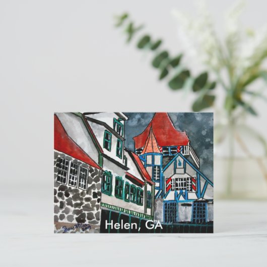 Helen GA vakantieparadijs Duitse stad Georgia kuns Briefkaart (Staand voorkant)