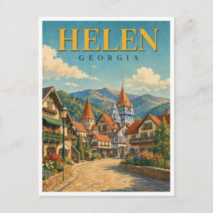 Helen Georgia Alpen Dorp GeoSaga Briefkaart