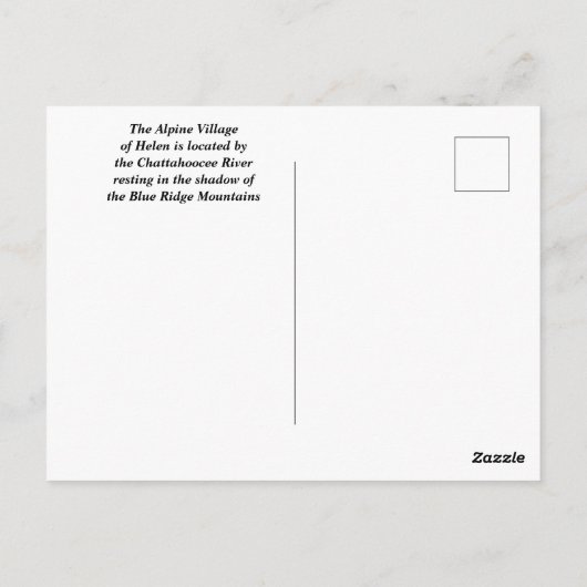 Helen, Georgia Alpine Village briefkaart (Achterkant)