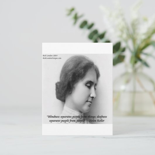 Helen Keller & beroemd doof/Blind Citaat Briefkaart (Staand voorkant)