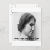 Helen Keller & beroemd doof/Blind Citaat Briefkaart (Voorkant / Achterkant)