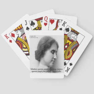 Helen Keller & beroemde dove/blinde citaat Speelkaarten