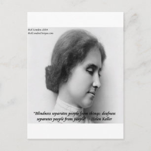 Helen Keller & beroemde dove/blinde citaten Briefkaart