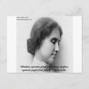 Helen Keller & beroemde dove/blinde quote Briefkaart