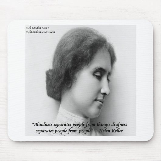 Helen Keller & beroemde dove/blinde quote Muismat (Voorkant)