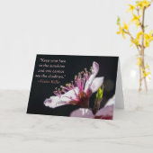 Helen Keller Citaat Peach Blossom in Sunshine Kaart (Gele Bloem)