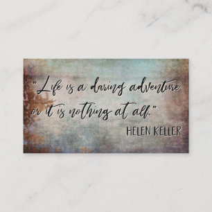 Helen Keller citate "Life is a Daring Adventure" Visitekaartje