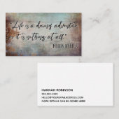 Helen Keller citate "Life is a Daring Adventure" Visitekaartje (Voorkant / Achterkant)