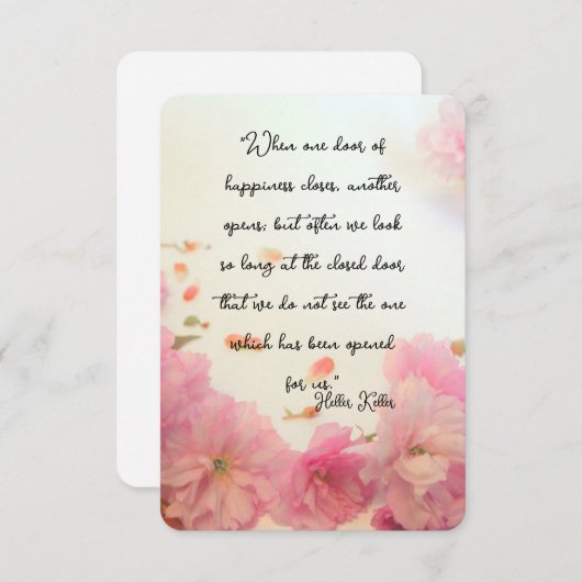 Helen Keller citeert over gelukkige platte Kaart (Voorkant / Achterkant)