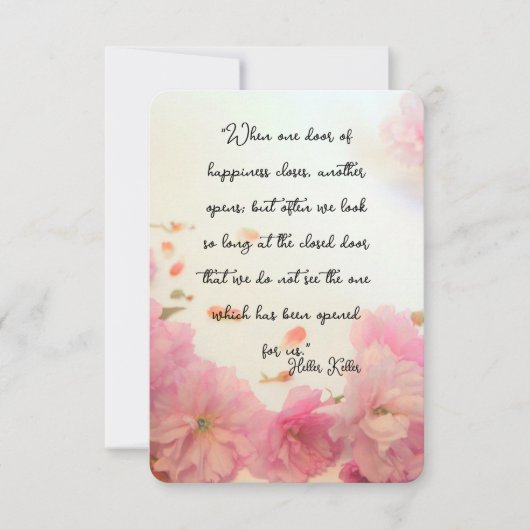 Helen Keller citeert over gelukkige platte Kaart (Voorkant)