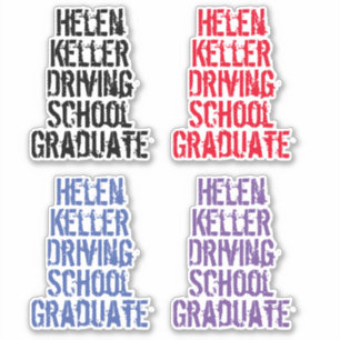 Helen Keller Driving School for the Blind Fun Sticker