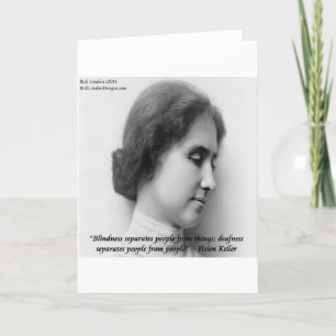 Helen Keller en beroemd doof/blind Citaat Kaart