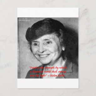 Helen Keller "Faith/Stength" Wisdom Quote Briefkaart