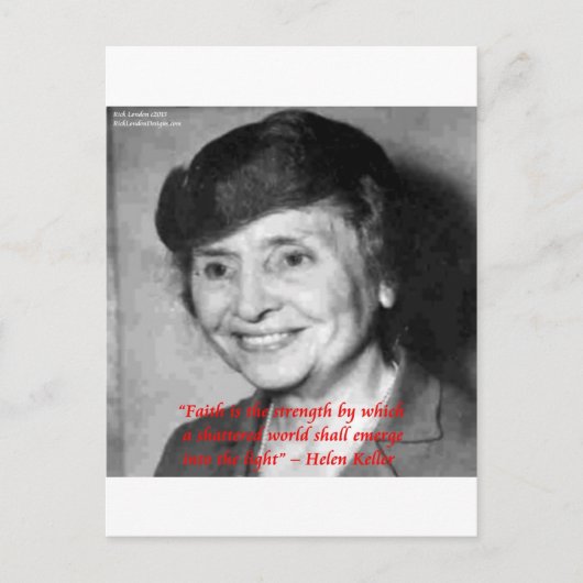 Helen Keller "Faith/Stength" Wisdom Quote Briefkaart (Voorkant)