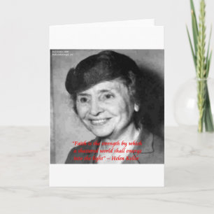 Helen Keller "Faith/Stength" Wisdom Quote Kaart