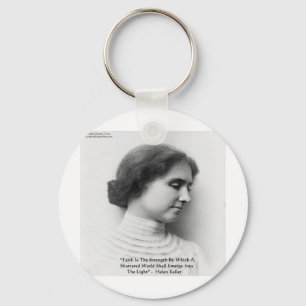 Helen Keller "Faith/Strength" Wisdom Quote Gifts Sleutelhanger