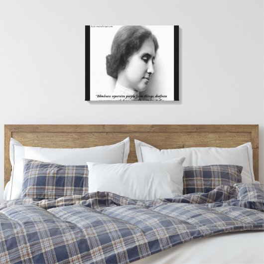 Helen Keller Famous Deaf/Blind Quote Canvas Afdruk (Insitu (Slaapkamer))