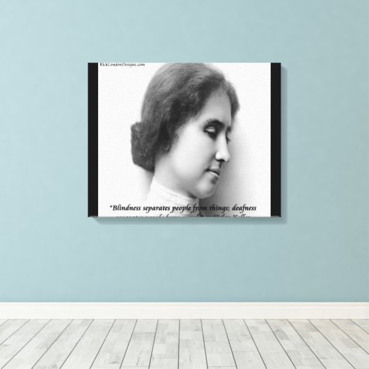Helen Keller Famous Deaf/Blind Quote Canvas Afdruk (Insitu (Houten vloer))