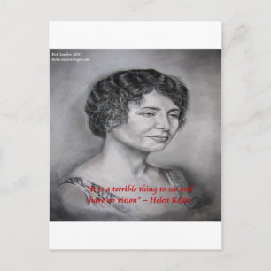 Helen Keller heeft een visioen-weidecitaat Briefkaart