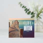 Helen Keller Inspirerend quote "Adventure" Briefkaart (Staand voorkant)