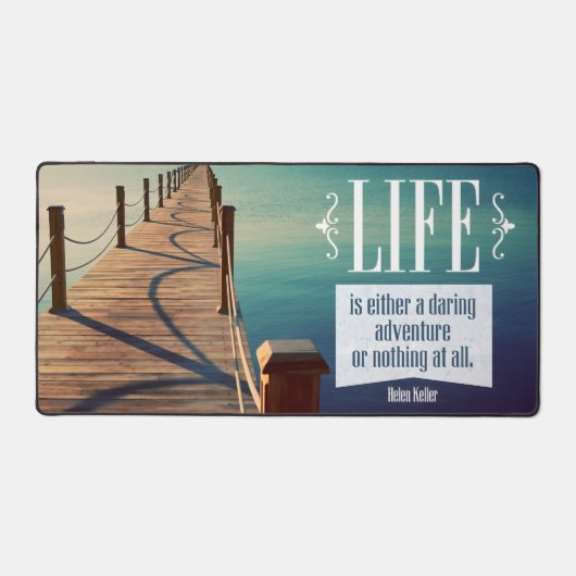 Helen Keller Inspirerend quote "Adventure" Bureaumat (Voorkant)