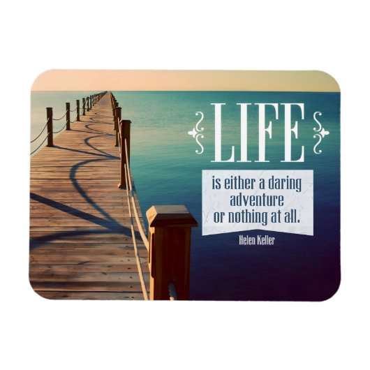 Helen Keller Inspirerend quote "Adventure" Flexi Magneet (Horizontaal)