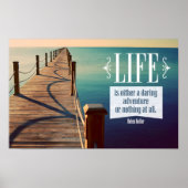 Helen Keller Inspirerend quote "Adventure" Poster (Voorkant)