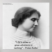 Helen Keller "Life is Adventure" citeert Poster (Voorkant)
