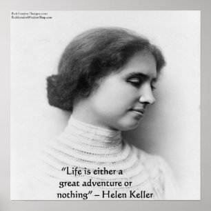 Helen Keller "Life is Adventure" citeert Poster