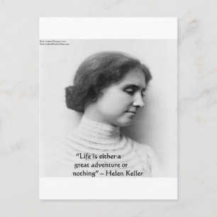 Helen Keller "Life is Adventure" Wisdom Quote Gift Briefkaart