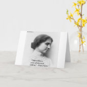 Helen Keller "Life is Adventure" Wisdom Quote Gift Kaart (Gele Bloem)