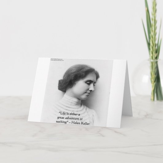 Helen Keller "Life is Adventure" Wisdom Quote Gift Kaart (Voorkant)