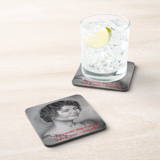 Helen Keller met visie wijsheid citaat Drankjes Onderzetter (Rechterzijde)