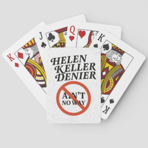 Helen Keller Ontkenner Nee Nee Weg Vintage Meme Pokerkaarten