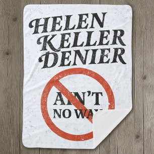 Helen Keller Ontkenner Nee toch Niet Vintage Meme Sherpa Deken