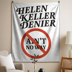 Helen Keller Ontkenner Nee toch Niet Vintage Meme Wandkleed