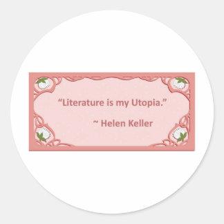 Helen Keller over Literatuur Ronde Sticker