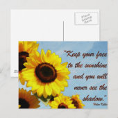 Helen Keller Quote met Zonnebloem Briefkaart (Voorkant / Achterkant)