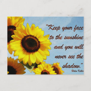 Helen Keller Quote met Zonnebloem Briefkaart