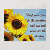 Helen Keller Quote met Zonnebloem Briefkaart (Voorkant)