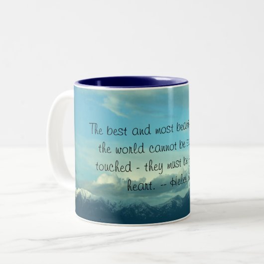 Helen Keller Quote Montana Sky Mok (Voorkant links)