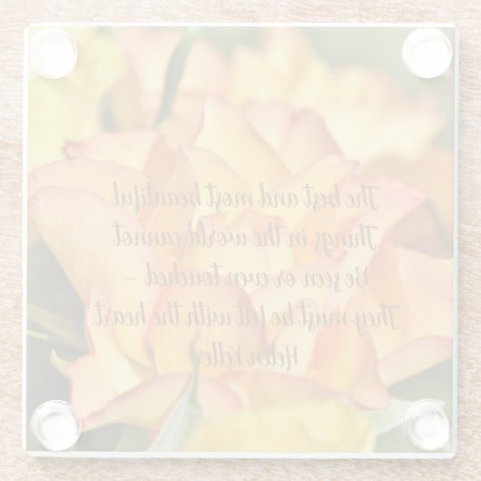 Helen Keller Quote Roos Onderzetters (Achterkant)