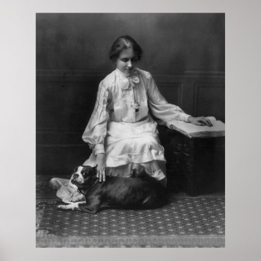 Helen Keller Reading Braille, 1904 Poster (Voorkant)