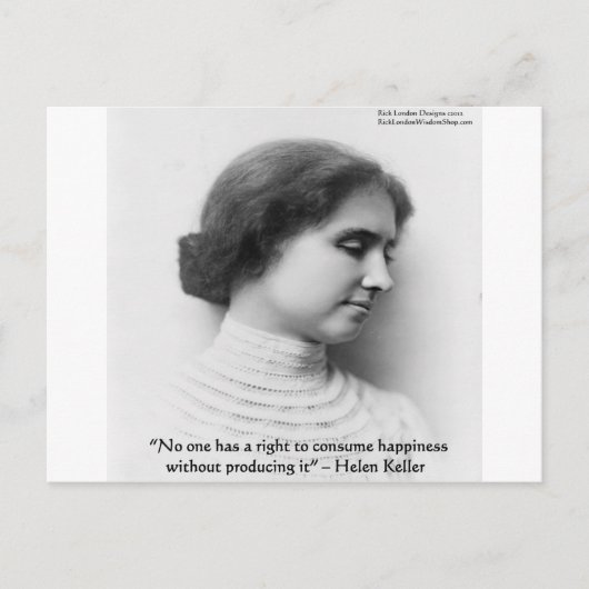 Helen Keller "Right 2 Geluk" Wisdom Quote Gift Briefkaart (Voorkant)