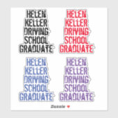 Helen Keller Rijschool voor de Blind Fun Sticker (Vel)