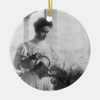 Helen Keller Watering Planten Portret Keramisch Ornament