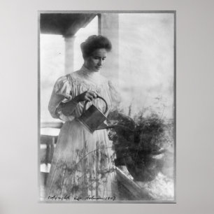 Helen Keller Watering Planten Portret Poster